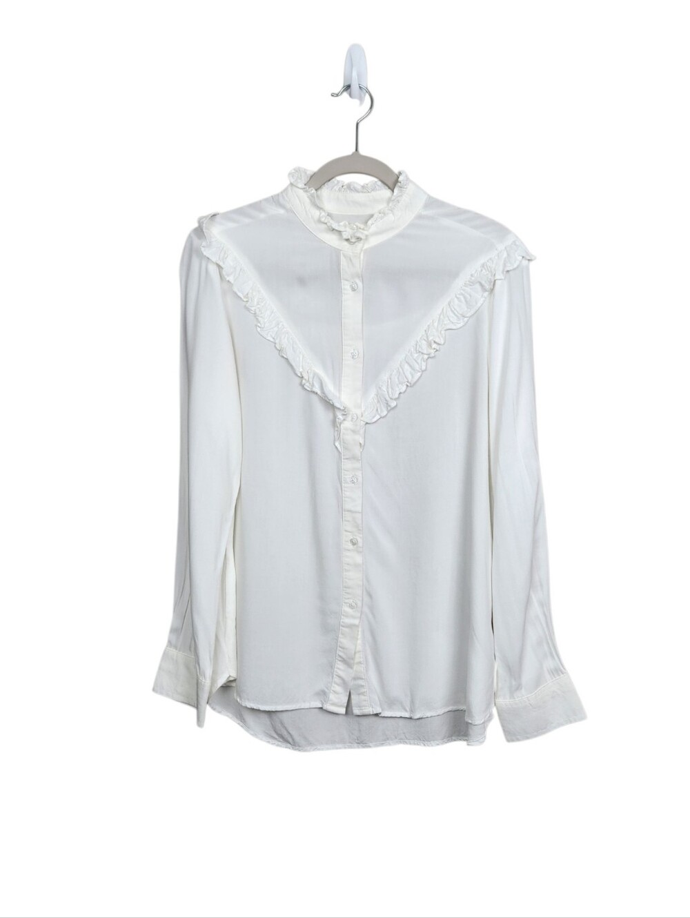 Cotton & Rye Outfitters White Victorian English Ruffle Blouse Top Womens Size S